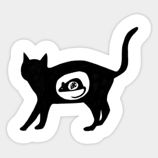 Cat ate mouse who ate cheese Sticker